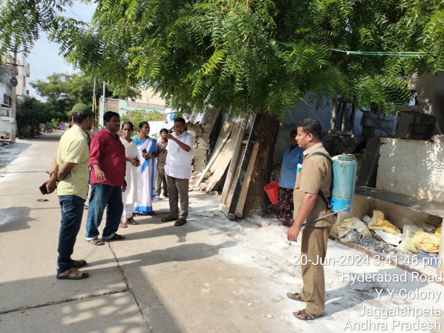 పారిశుద్ధ్య కార్యక్రమాలపై తనిఖీ నిర్వహించిన జగ్గయ్యపేట మునిసిపల్ కమీషనర్